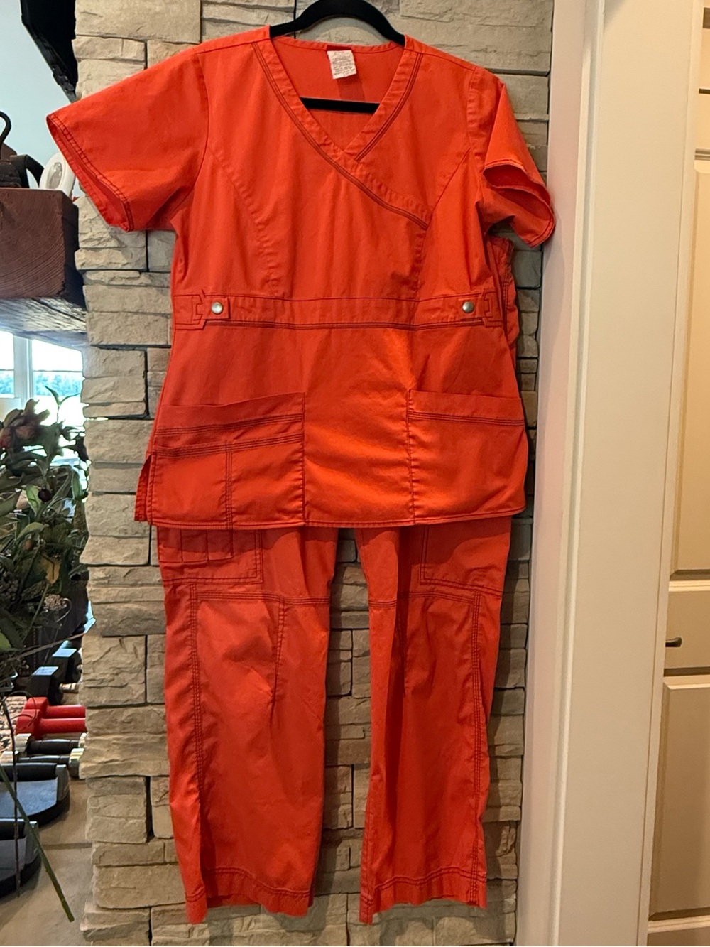 Dickies Scrubs Set Gen Flex Mock Wrap Top 817355 Pants 857455 Color ORSZ